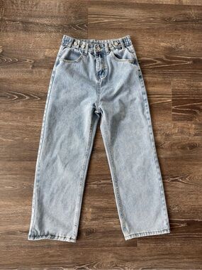Light Wash High-Waist Straight Leg Jeans